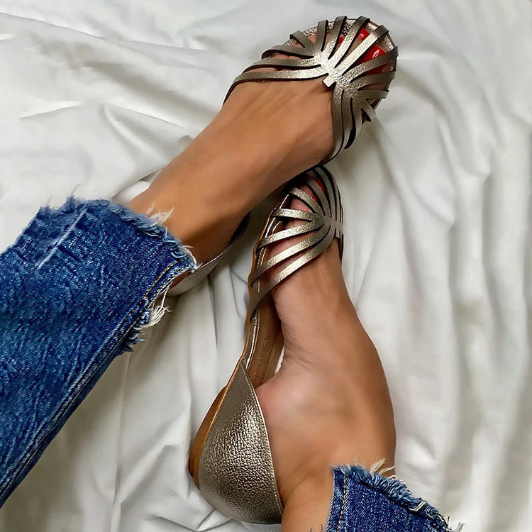 SOFIA | Open-toe perforated ballerinas – Chic and trendy footwear