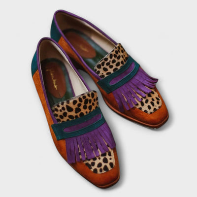 Chiara – Elegant Brown Loafers with Enchanting Leopard Print