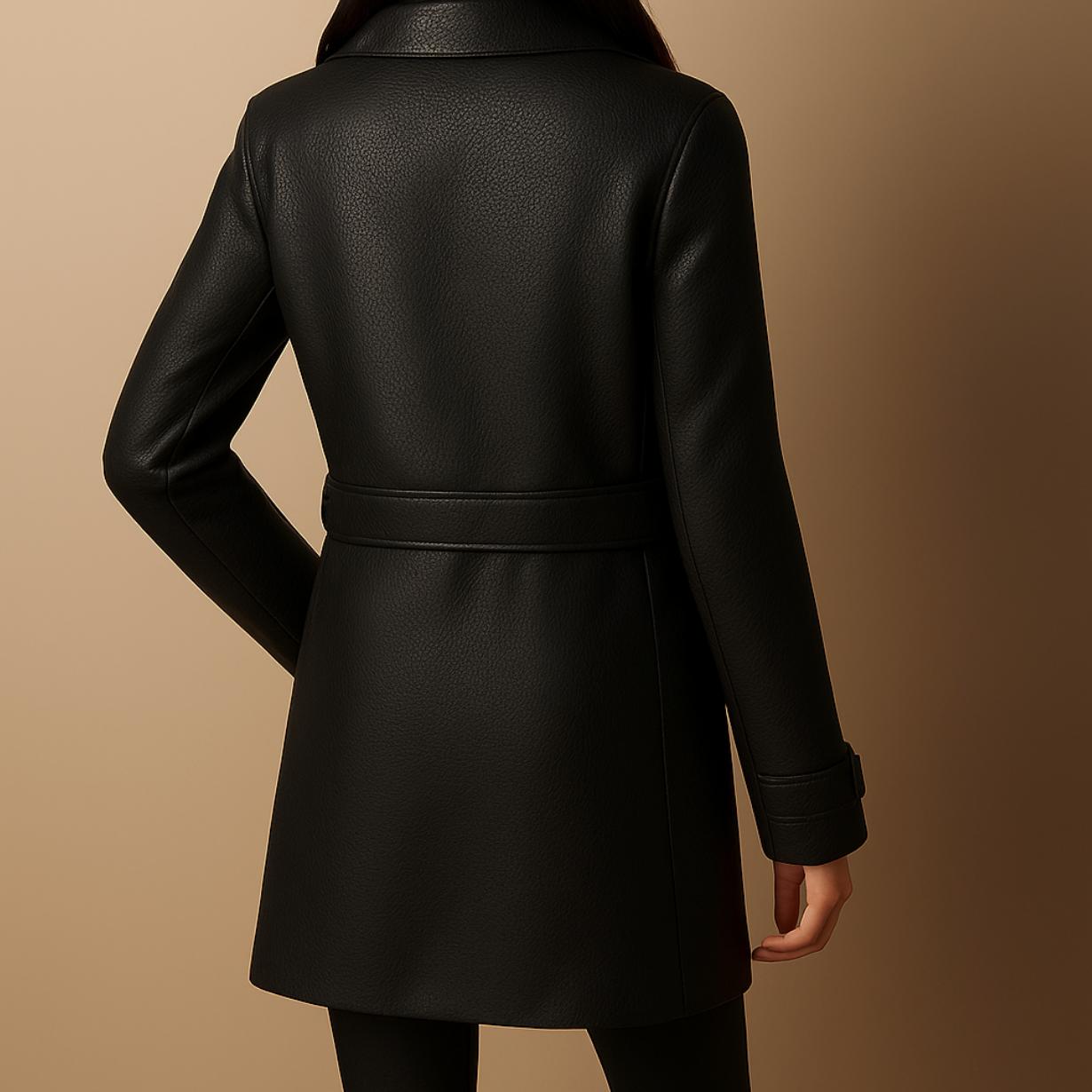 Maya | Elegant Leather Coat for Women | Timeless and Versatile