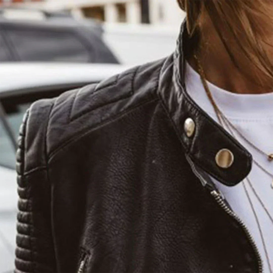 Mikayla | Women's Leather Biker Jacket | Structured and Versatile