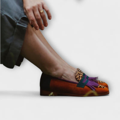 Chiara – Elegant Brown Loafers with Enchanting Leopard Print